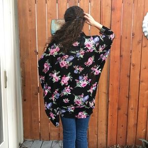 bobeau floral kimono cover up